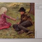 Emil Werenskiold: Auringossa, leidi ojentaa kukkaa, p. 1913 - pikkukuva 1