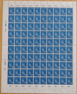 1945 Yleismerkit 10 mk sininen arkki. LAPE 300. **
