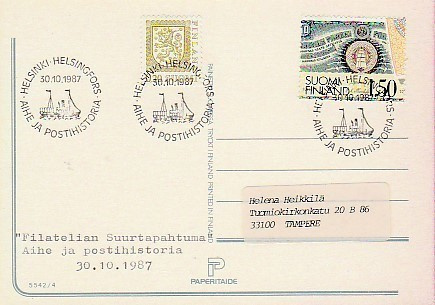ERIKOISLEIMA , Aihe ja postimerkkihistoria, 30.10.1987