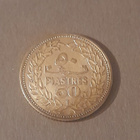 Libanon 50 Piastres 1952 hopeaa - pikkukuva 1