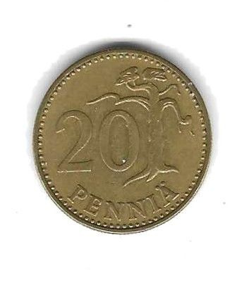 1963 20 PENNIÄ KOLIKKO KÄYTETTY