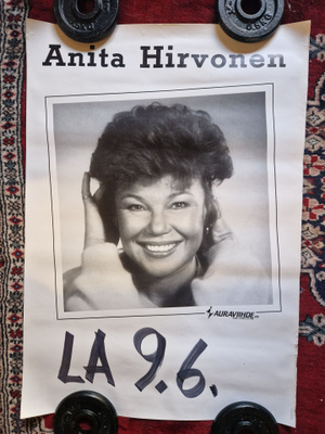 Anita Hirvonen vintage keikkajuliste.60×42cm