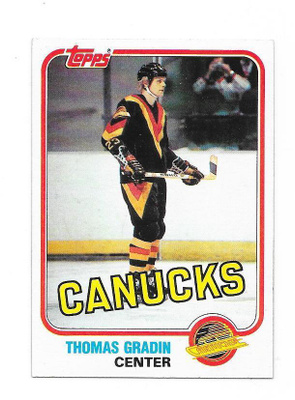 1981-82 Topps #15 Thomas Gradin Vancouver Canucks