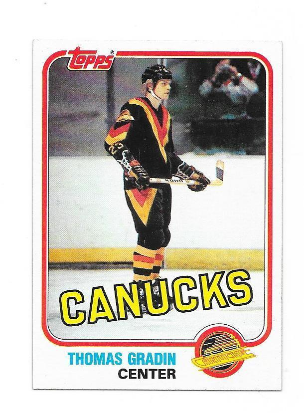 1981-82 Topps #15 Thomas Gradin Vancouver Canucks