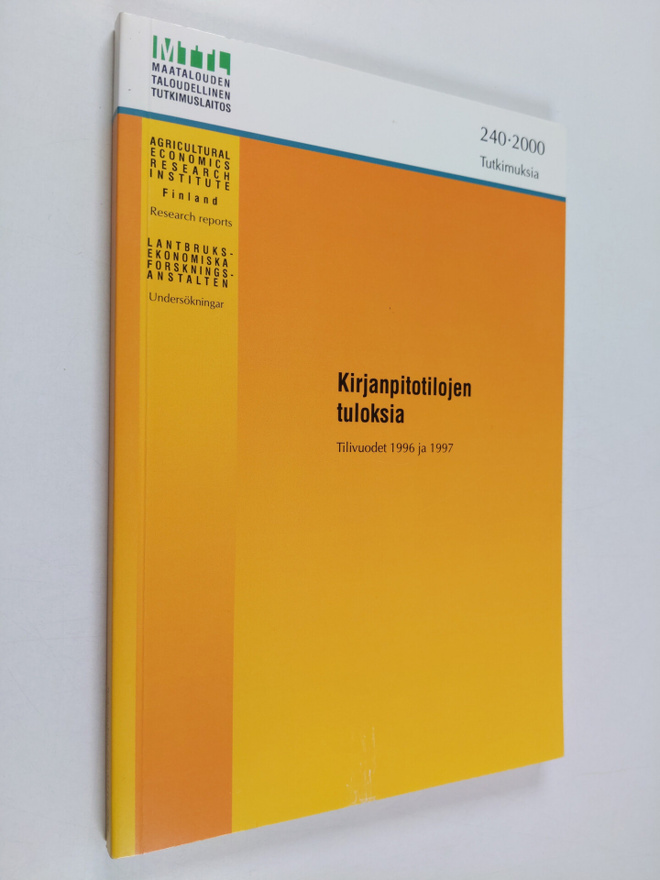 Kirjanpitotilojen tuloksia : tilivuodet 1996 ja 1997