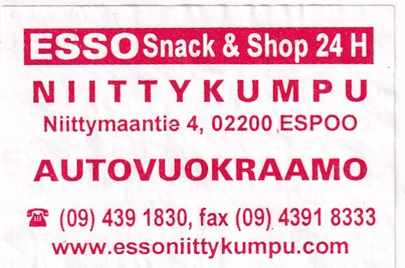 Espoo. Niittykumpu, Autovuokraamo. ESSO,   s61