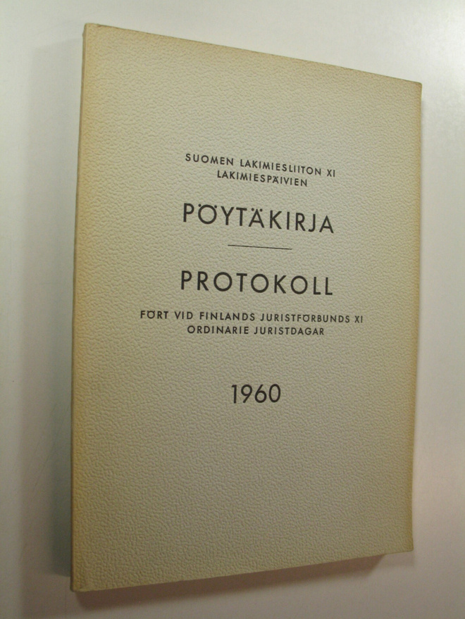Suomen lakimiesliiton lakimiespäivien pöytäkirja 1960