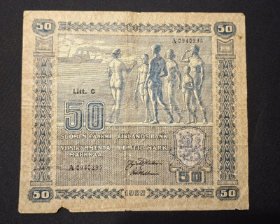 50 Markkaa 1922 Litt,C