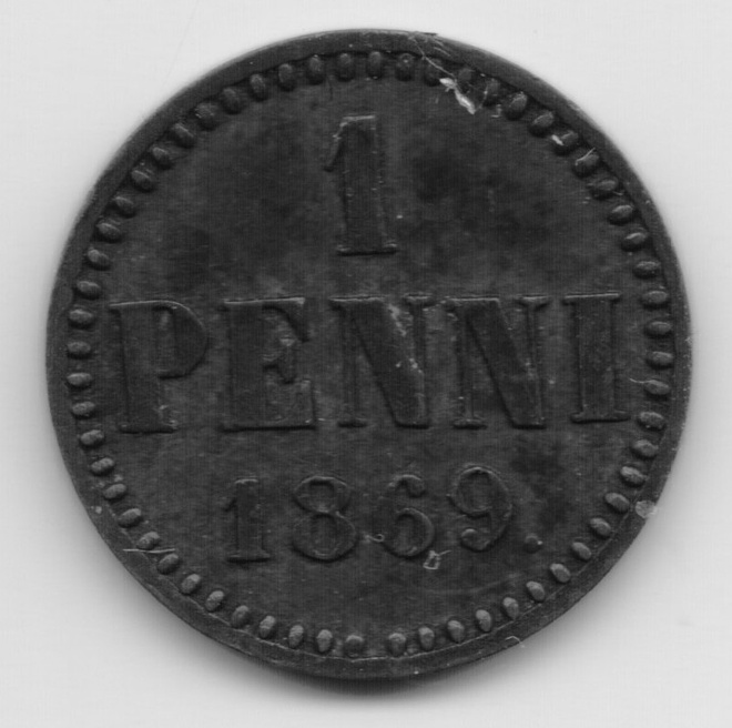 1869 1 penni typpi 1.1 kl4