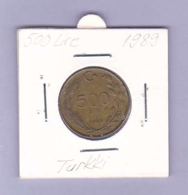 Turkki 500 Lira v.1989 KM#989
