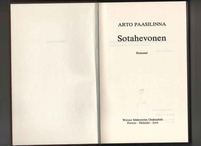 Paasilinna, Arto: Sotahevonen, WSOY 1979, sid., 1.p., K3 (+)