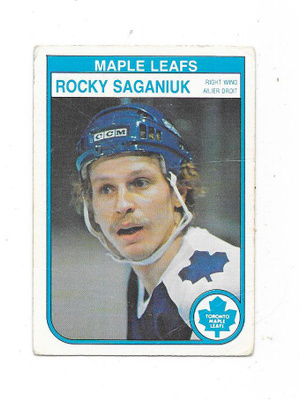 1982-83 OPC #331 Rocky Saganiuk , Toronto Maple Leafs