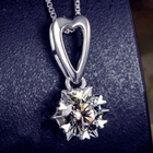 800 ..  S925 Sterling Silver Zircon Sydän .. Kaulakoru - pikkukuva 1
