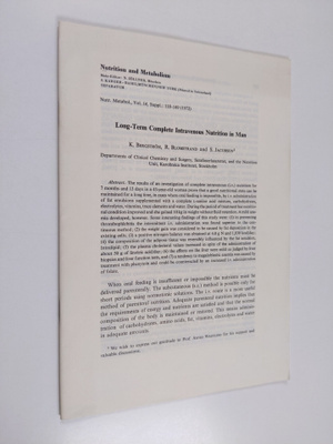 K. Bergström ym. : Long-Term Complete Intravenous Nutriti...
