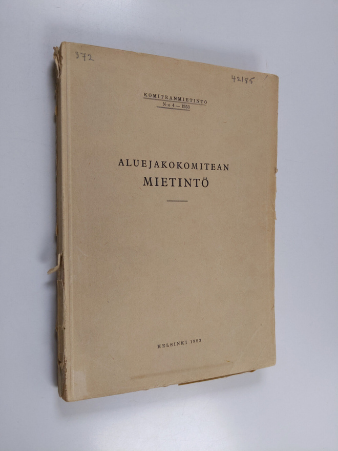 Aluejakokomitean mietintö