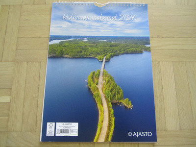 Ajasto kotimaiset maisemat A3 2026 seinäkalenteri