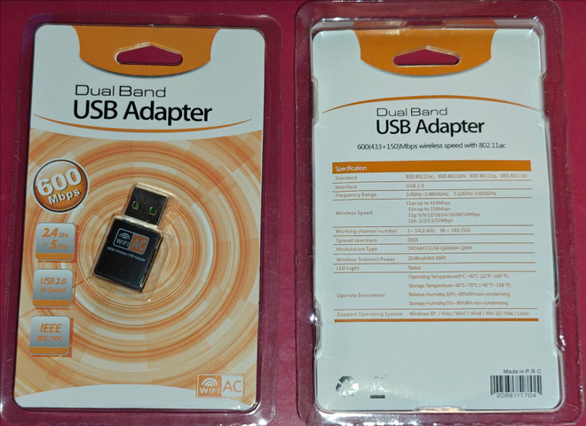 USB WiFi Adapteri 2.4GHz 150Mbps / 5GHz 433Mbps #31680
