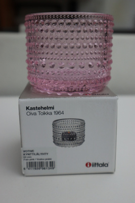 Kastehelmi kynttilälyhty vaalea pinkki, uusi pakkauksessa