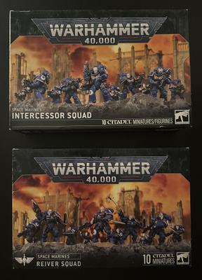 Warhammer 40K - Space Marine Intercessors x 5 & Reivers x 3