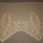 Vaaleankeltainen virkattu verhokappa 46x130cm - pikkukuva 1