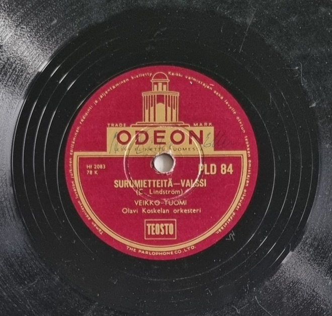 Savikiekko 1953 - Veikko Tuomi - Odeon PLD 84