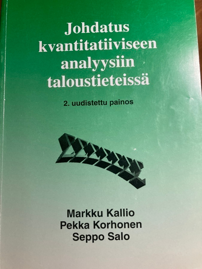 JOHDATUS KVANTITATIIVISEEN ANALYYSIIN TALOUSTIETEISSÄ