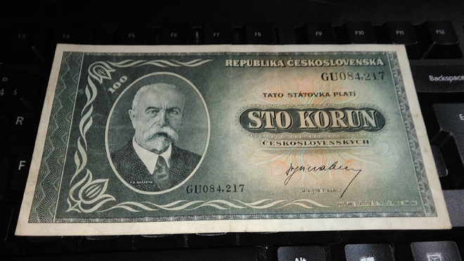 Chechoslovakia Tsekki 100 korun 1945 P63 VF