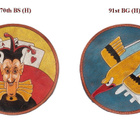 WW2 USAAF A-2 takin laivuemerkki 570th BS & 91st BG B-17 US - pikkukuva 1