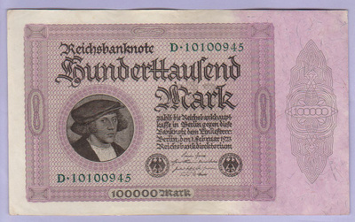 Saksa 100000 Mark Reichsbanknote v.1923 P-83