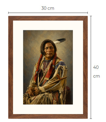 Uusi Intiaani art print kehystetty 30 cm x 40 cm
