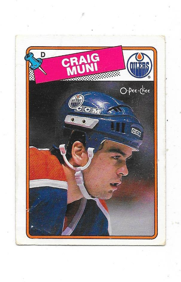 1988-89 OPC #236 Craig Muni , Edmonton Oilers RC