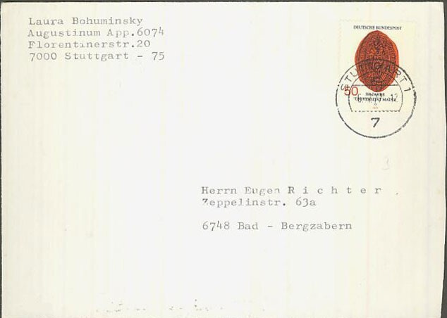Bund Mi 938 kirjeellä