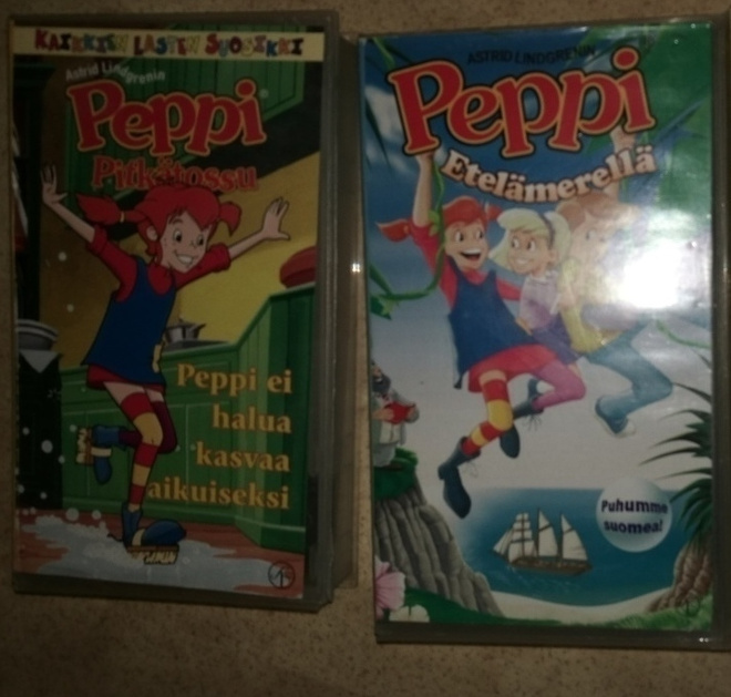 VHS videokasetit Peppi Pitkätossu 2 kpl:Etelämerellä,ei kasv