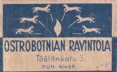 Helsinki, Ostrobotnian Ravintola , Töölönkatu 3    b597