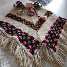 Retro / Vintage neulottu villa Poncho - koko S - pikkukuva 4