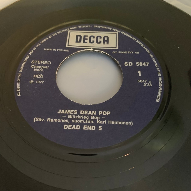 DEAD END 5 : James Dean Pop * Teräsneitsyt * FIN 1977