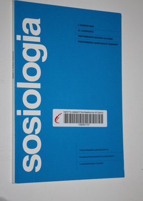 Sosiologia 2/2008 : Westermarck-seuran julkaisu