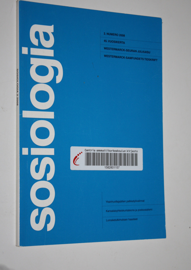 Sosiologia 2/2008 : Westermarck-seuran julkaisu