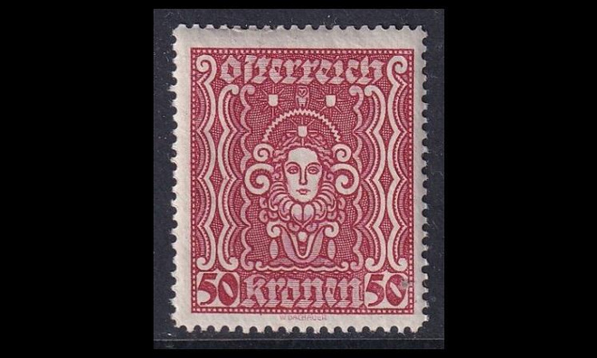 Itävalta 400A ** Käyttösarja naisen pää 50 Kr (L12½) (