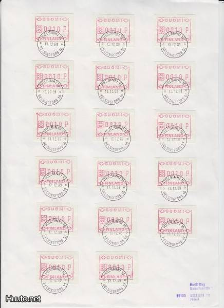 1989 10p Framoja puolikuuloistoina 17 kpl