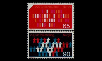 Norja 596-7 ** Väestönlaskenta 100v (1969)