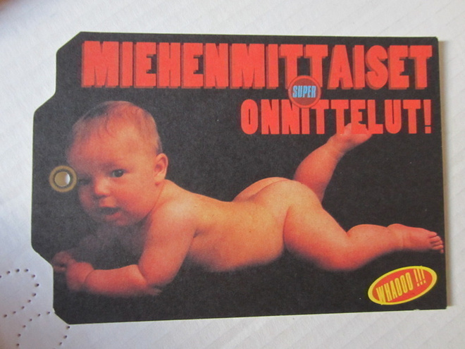 Kortti / Label Cards / Miehenmittaiset super-onnittelut