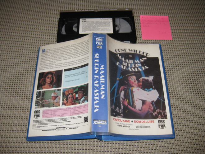 Maailman Suurin Rakastaja-VHS (FIx, Showtime, Gene Wilder)