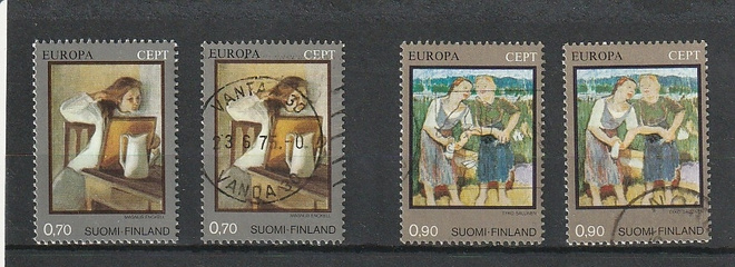 1975 Europpa-merkit leimattuna ja leimaamattomina**