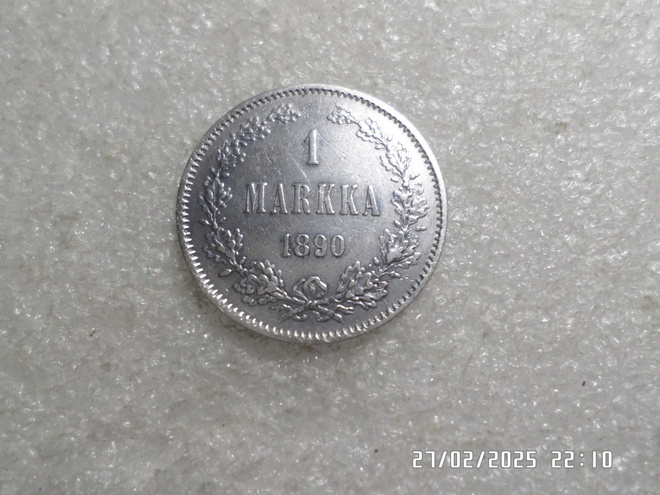 1  MK 1890   hopeaa  kulkematon kl 9.