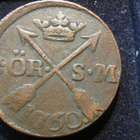 2 öre 1760 SM. Adolf Frederik . Ruotsi-Sweden - pikkukuva 1