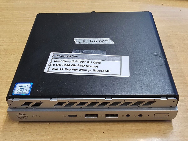 HP MP9 G4 Mini Core i3-8100T 3.1 GHz 16/256 SSD Win11 Pro