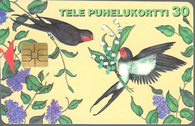 D127 30 MK ONNITTELUKORTTI (LINNUT) TELE PUHELUKORTTI