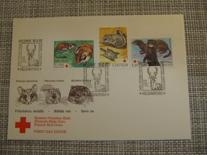FDC Punainen Risti 16.8.1982 kirje.