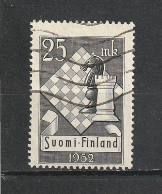1952 X-Shakkiolympialaiset 25mk merkki leimaamattomana**